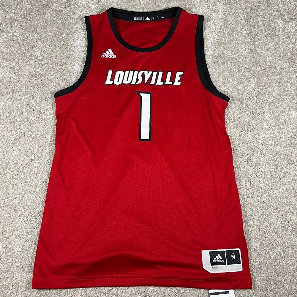 Adidas Mens Medium Red Louisville Cardinals Replica Swingman Jersey NWT‎